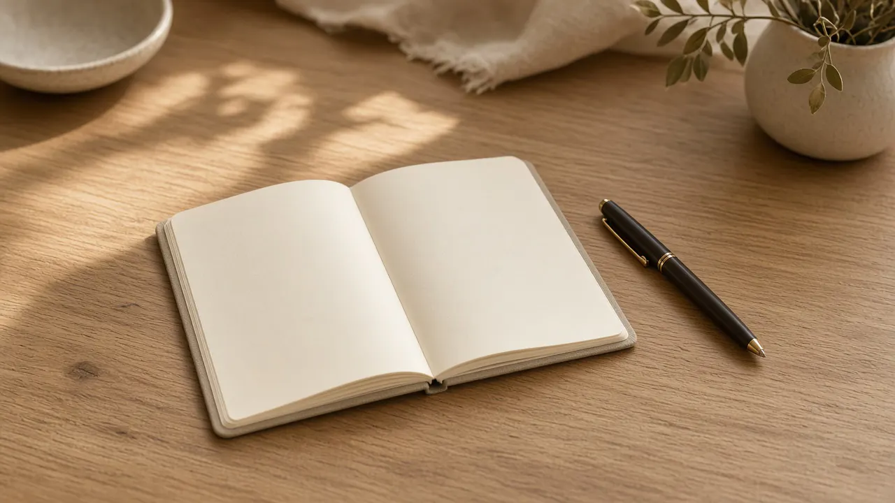 Masada açık defter ve kalem, seçim alanını genişletmeyi çağrıştırır